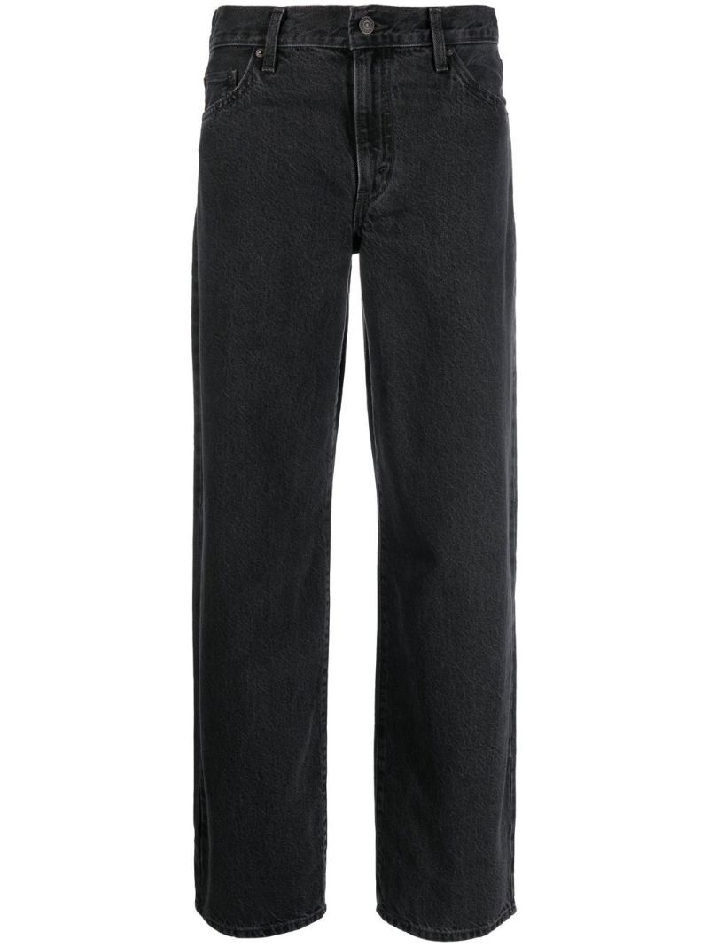 Black Baggy Dad Straight-leg Jeans