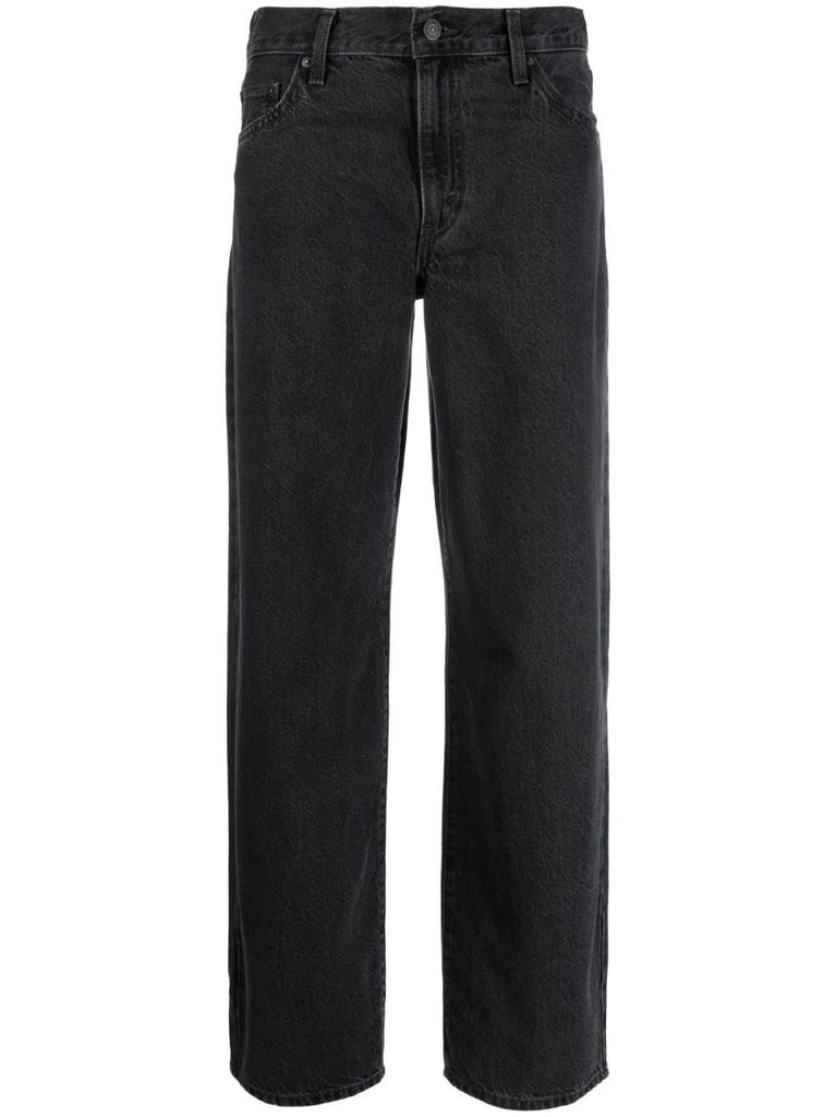 Black Baggy Dad Straight-leg Jeans