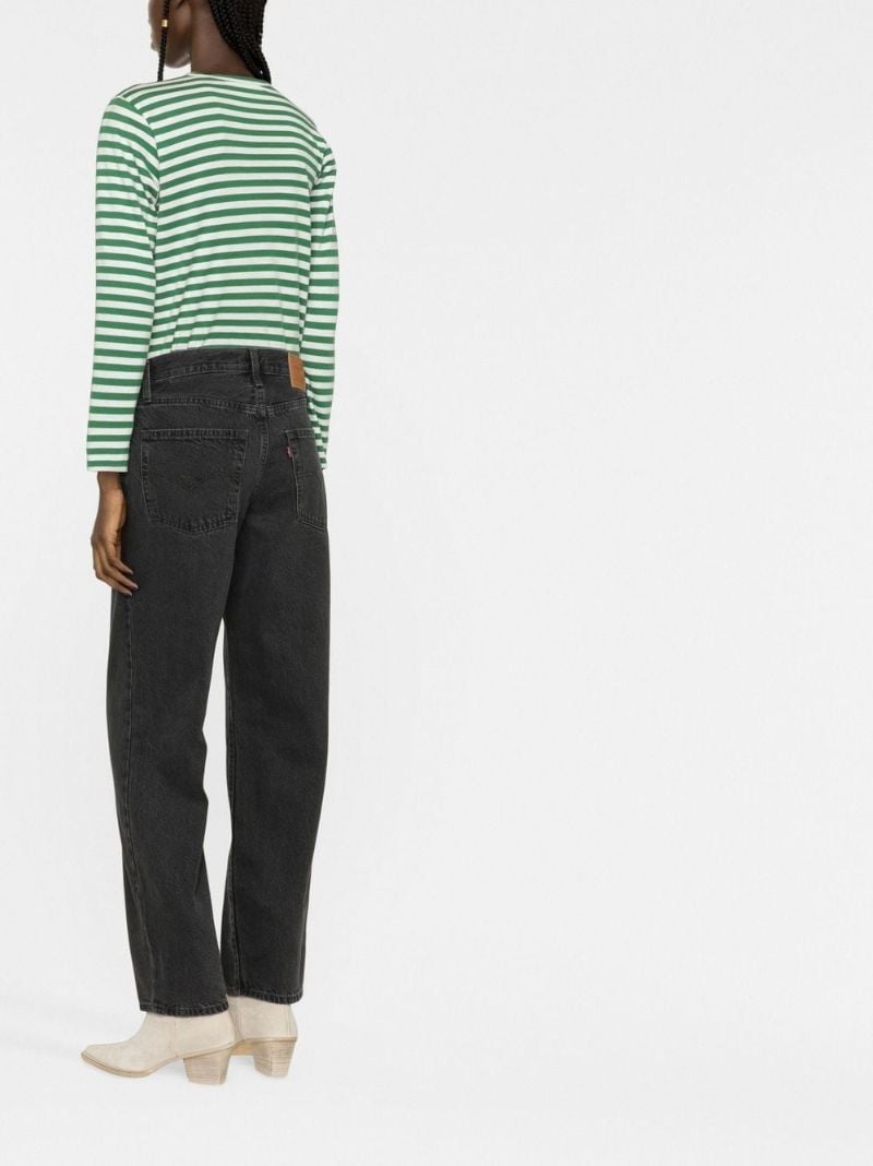 Black Baggy Dad Straight-leg Jeans