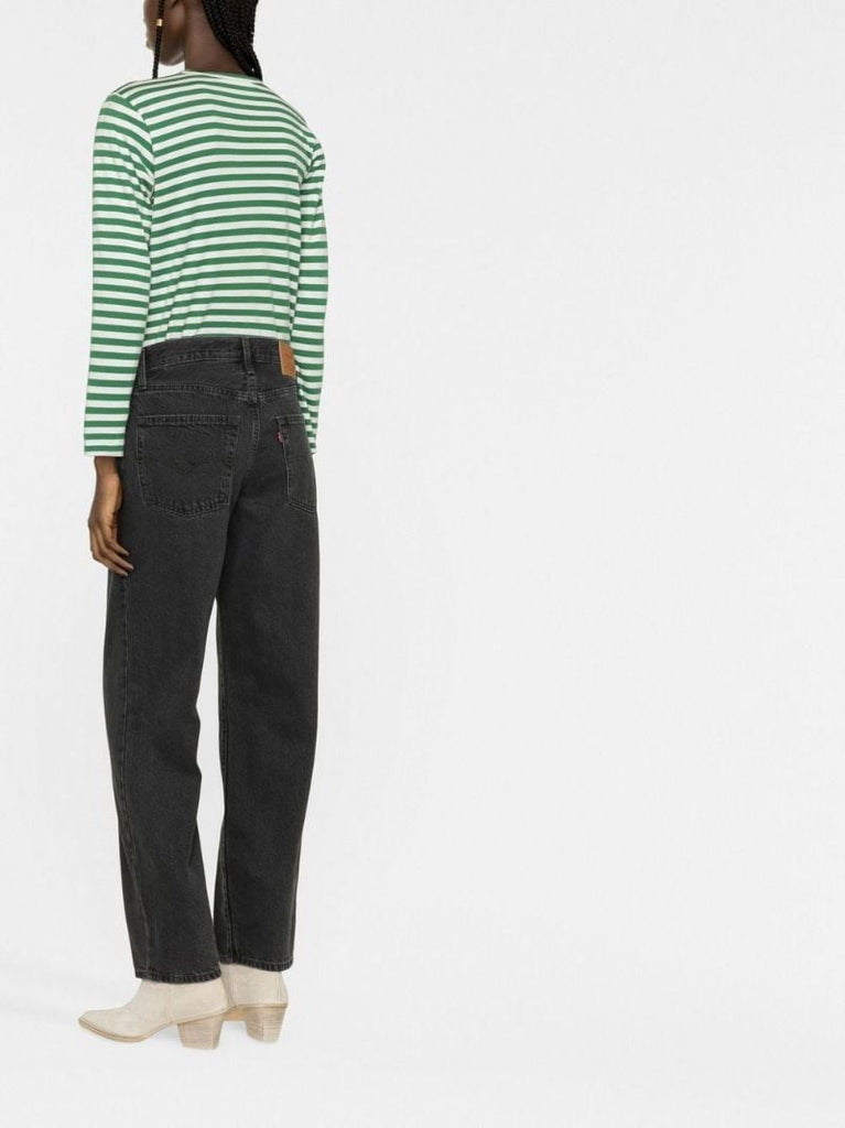 Black Baggy Dad Straight-leg Jeans