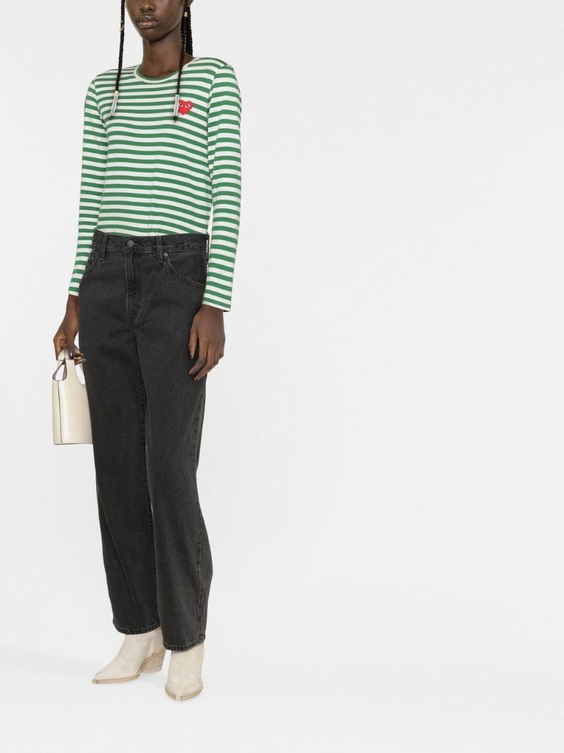 Black Baggy Dad Straight-leg Jeans