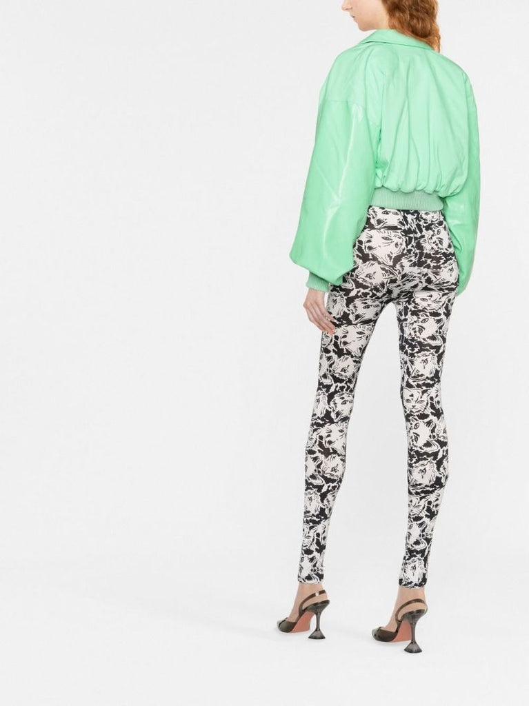 Green Britany Logo Embossed Bomber Jacket