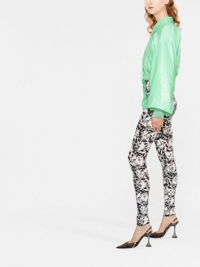 Green Britany Logo Embossed Bomber Jacket
