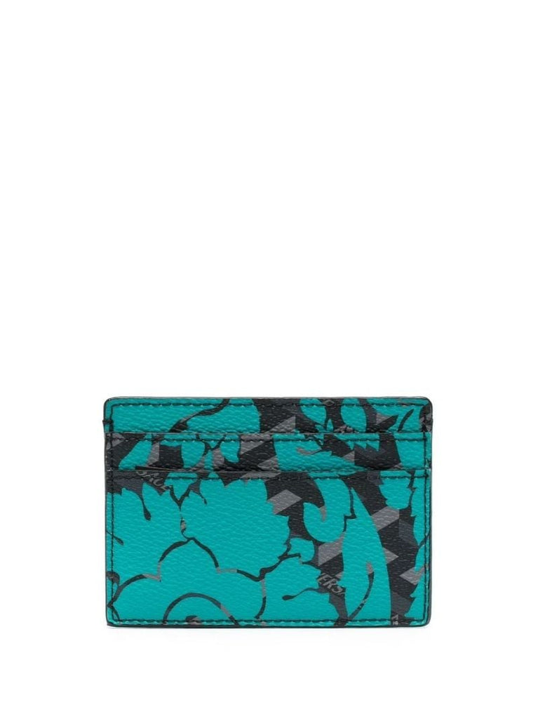 Black La Greca Signature Leather Cardholder