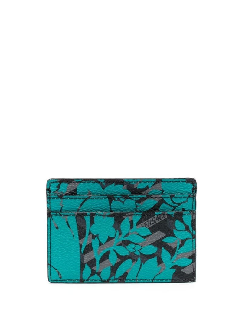 Black La Greca Signature Leather Cardholder