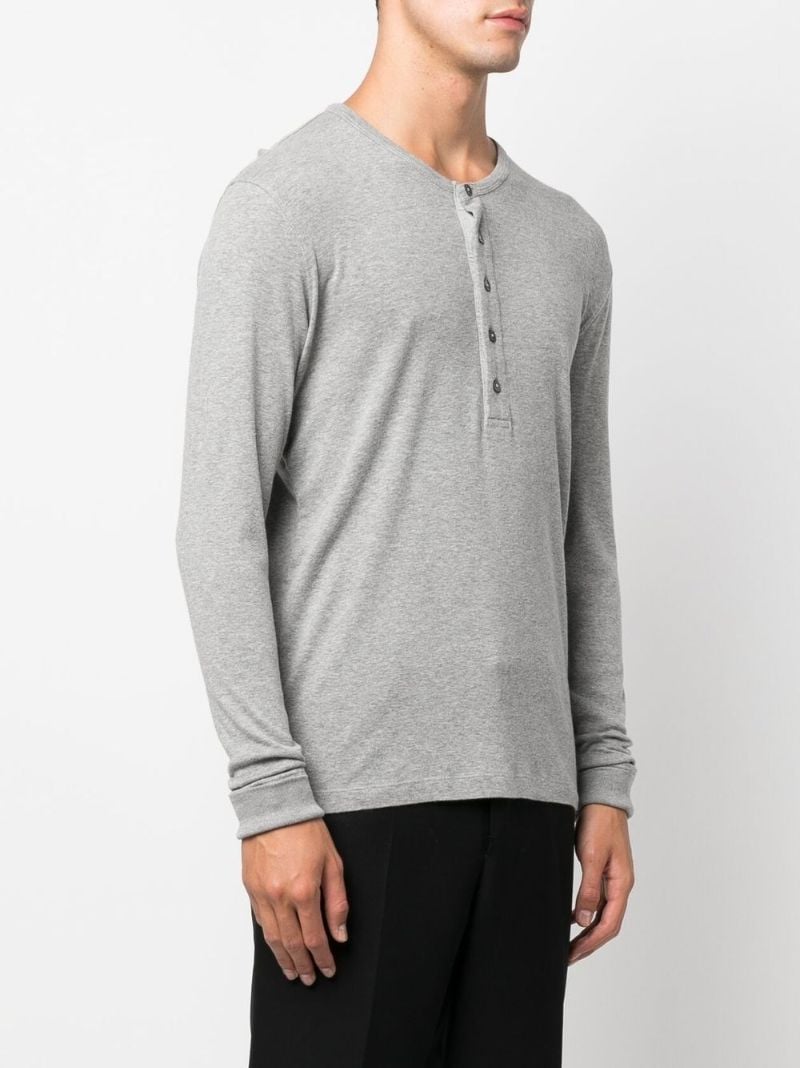 Grey Henley Half-button T-shirt