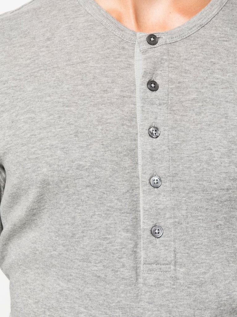 Grey Henley Half-button T-shirt