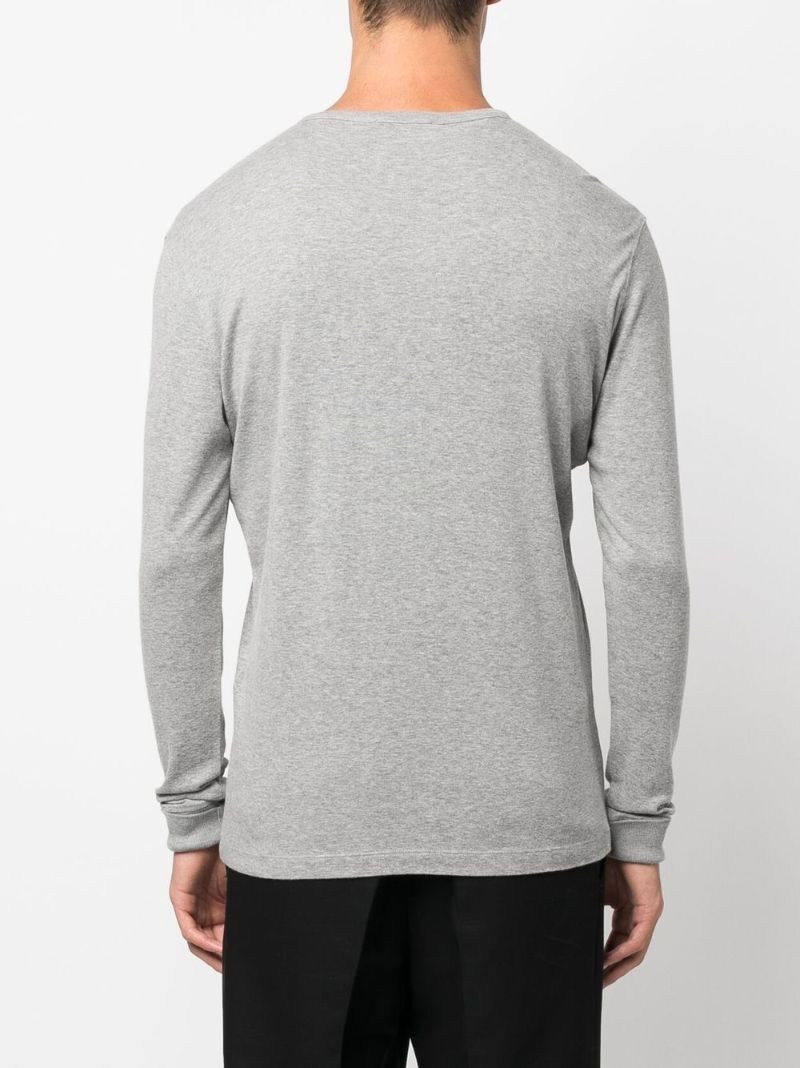 Grey Henley Half-button T-shirt