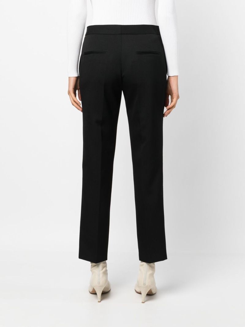 Black Tailored Slim Leg Wool Trousers