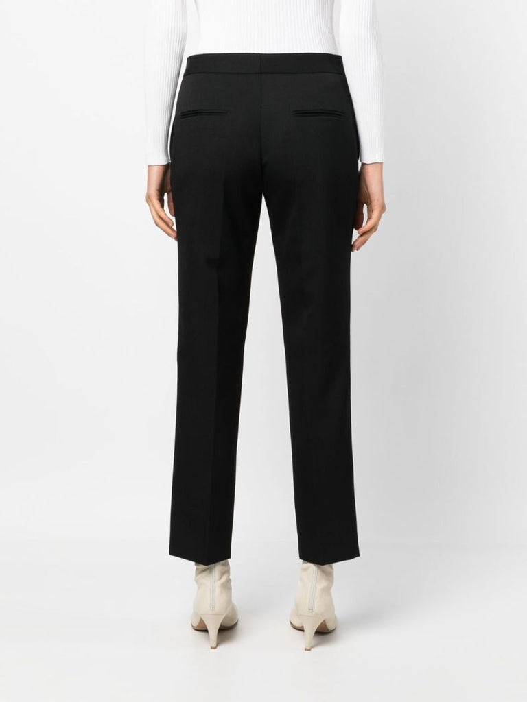 Black Tailored Slim Leg Wool Trousers