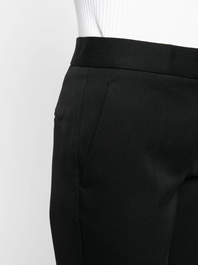 Black Tailored Slim Leg Wool Trousers