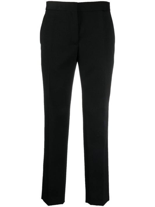 Black Tailored Slim Leg Wool Trousers