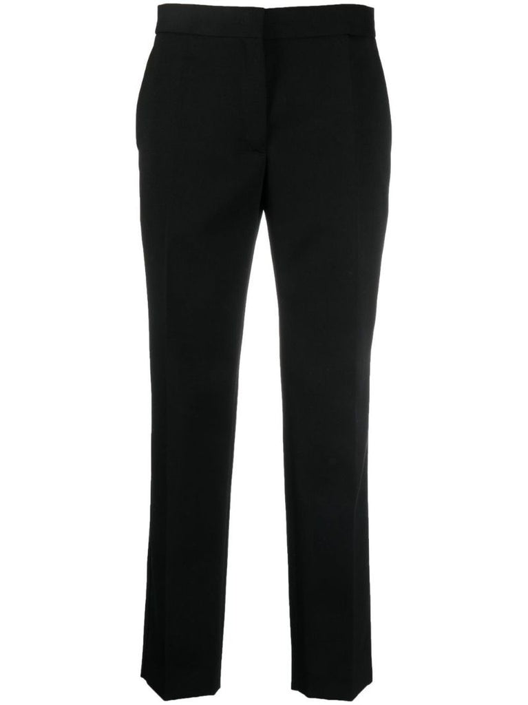 Black Tailored Slim Leg Wool Trousers