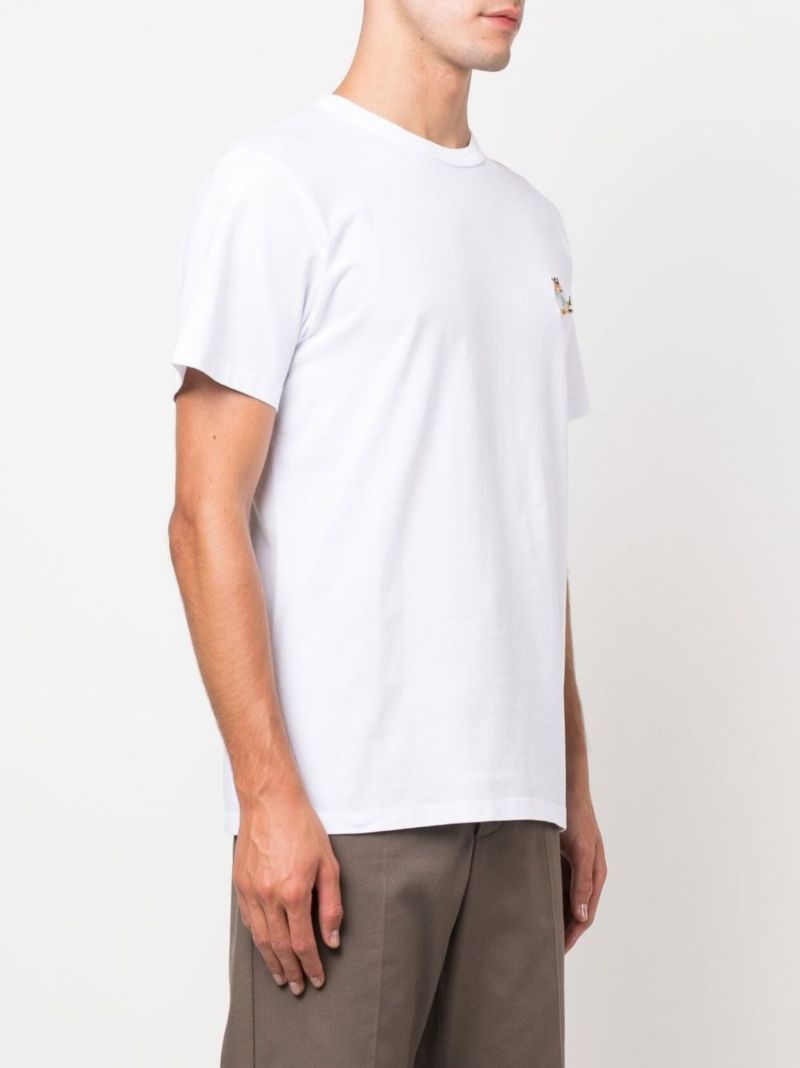 White Dressed Fox Patch Cotton T-shirt