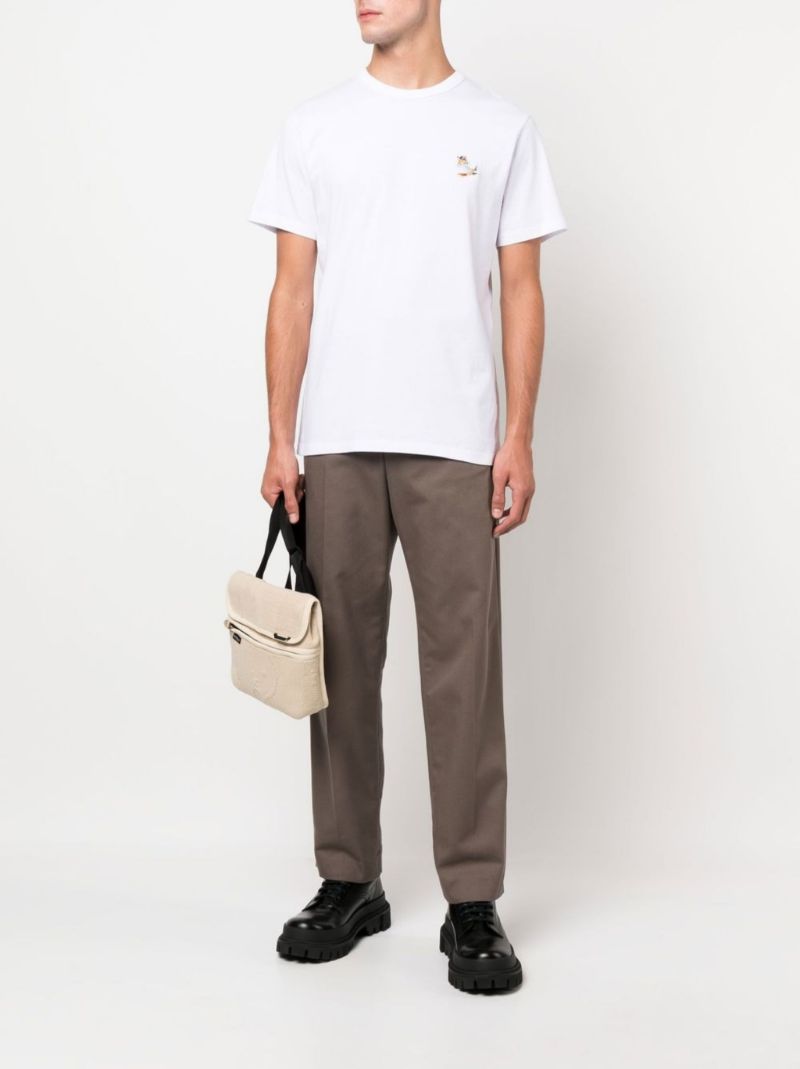 White Dressed Fox Patch Cotton T-shirt