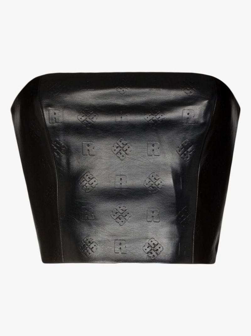 Black Emili Logo Embossed Crop Top