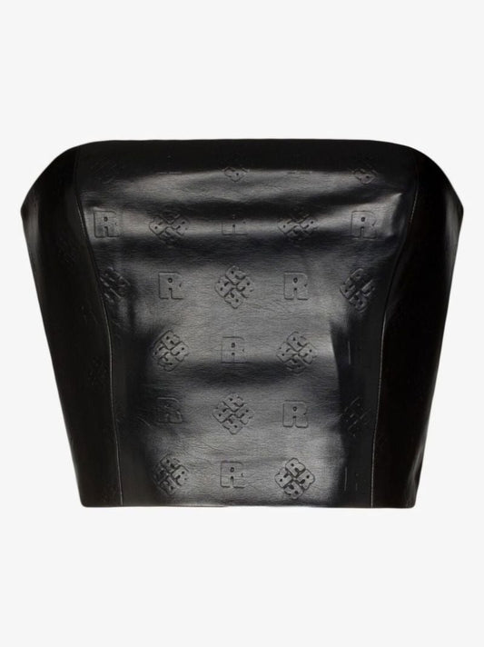 Black Emili Logo Embossed Crop Top