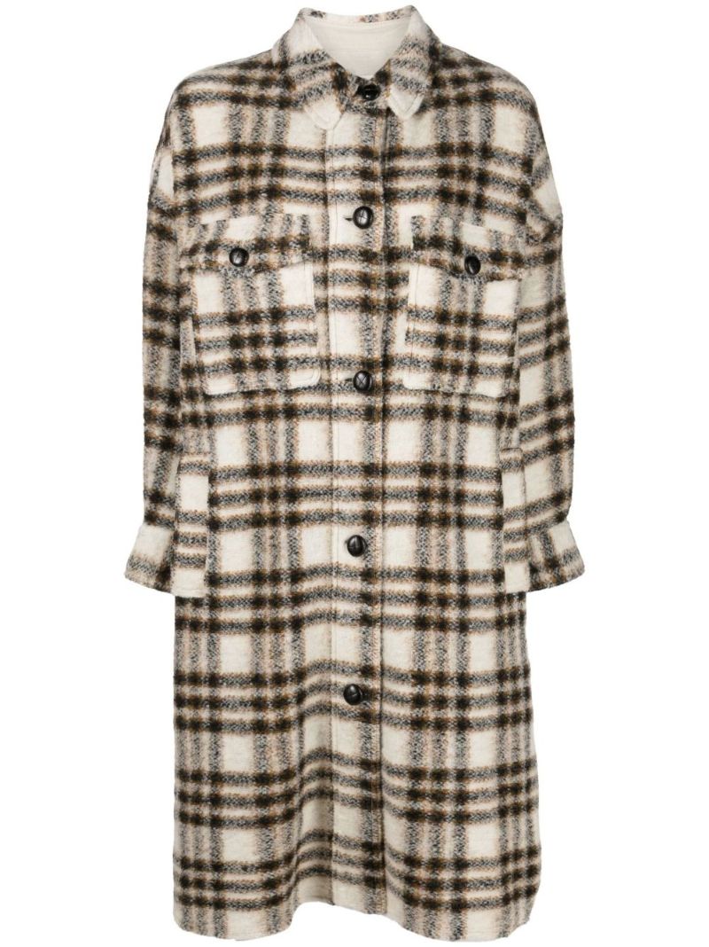 Neutral Fontizi Checked Coat