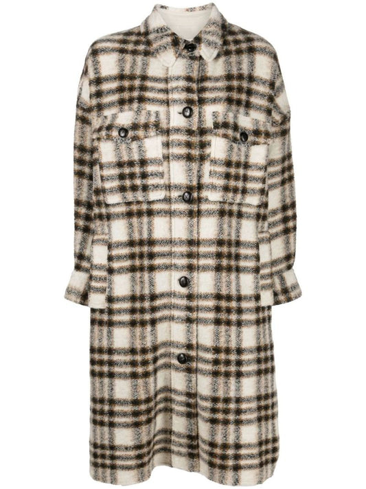 Neutral Fontizi Checked Coat