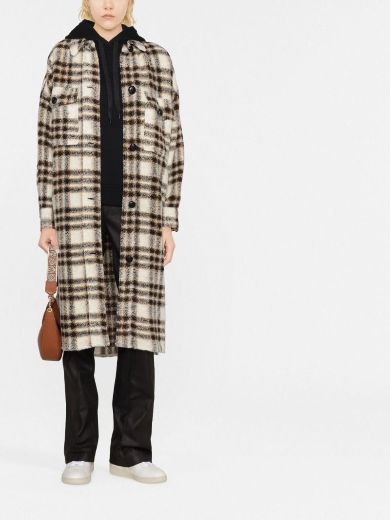 Neutral Fontizi Checked Coat