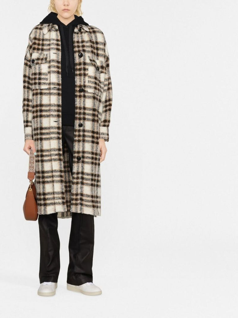 Neutral Fontizi Checked Coat