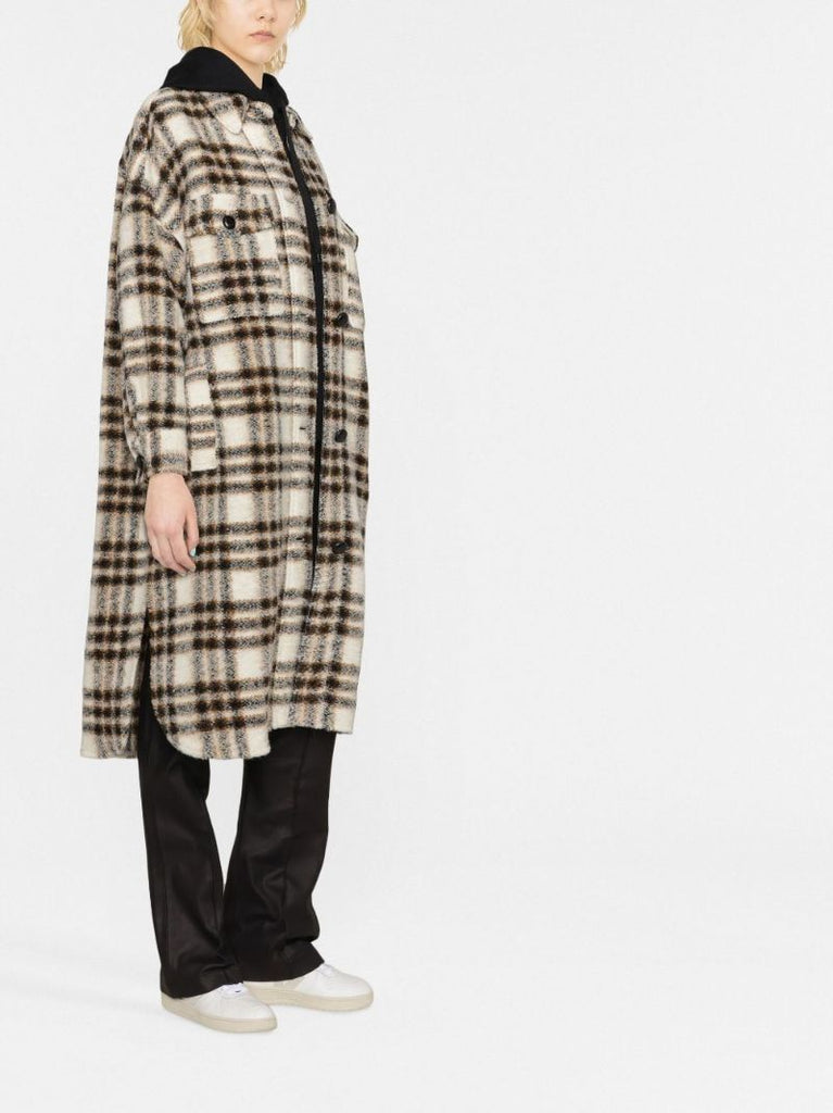 Neutral Fontizi Checked Coat
