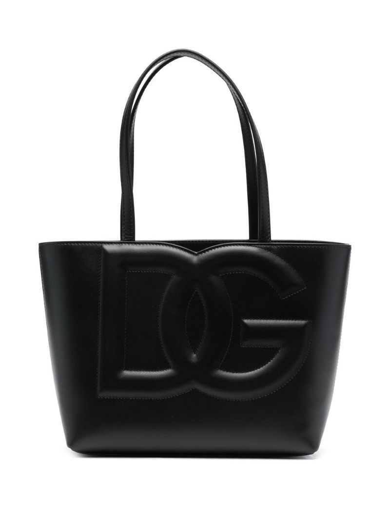 Black Embossed Logo Tote Bag