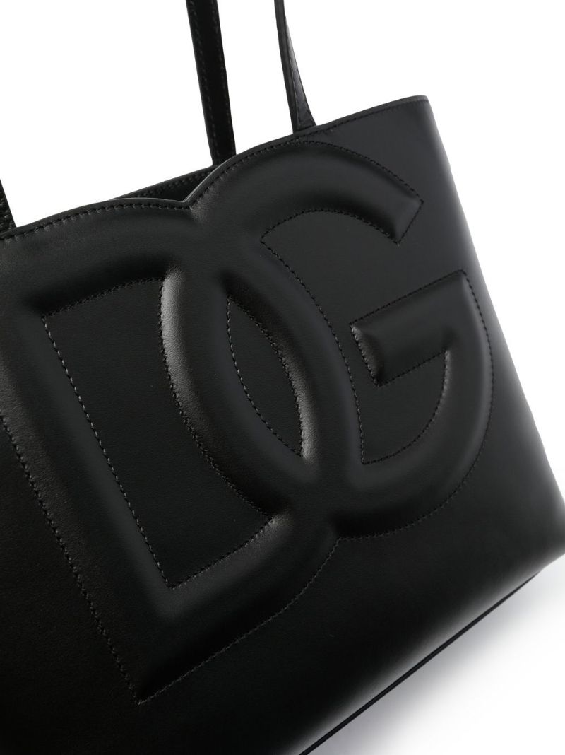 Black Embossed Logo Tote Bag