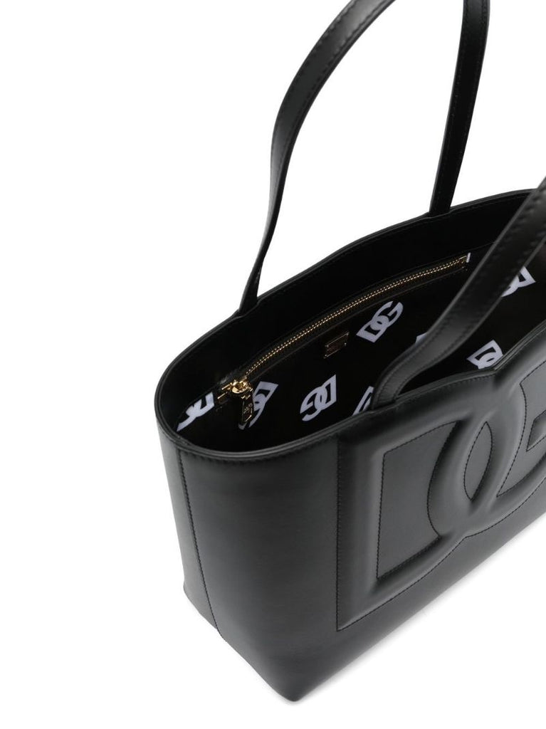 Black Embossed Logo Tote Bag
