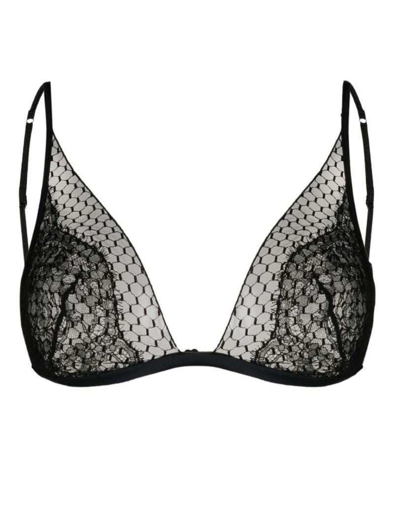 Black Honeycomb Shadows Triangle Bra