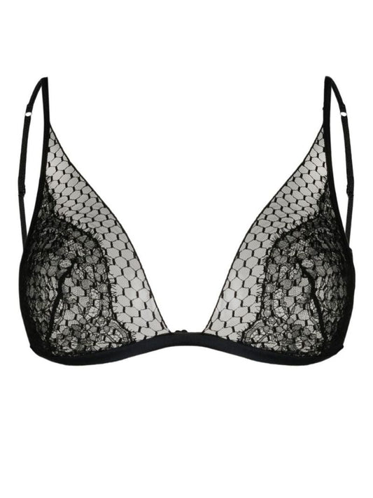 Black Honeycomb Shadows Triangle Bra