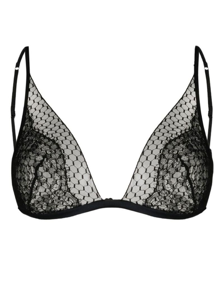 Black Honeycomb Shadows Triangle Bra