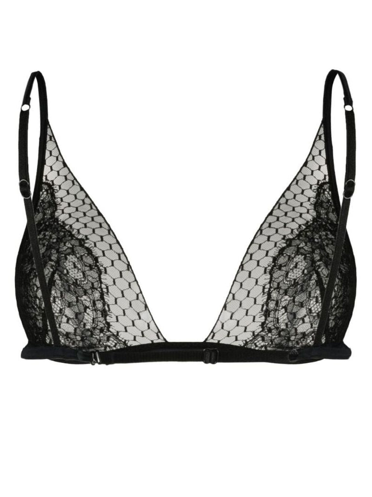 Black Honeycomb Shadows Triangle Bra