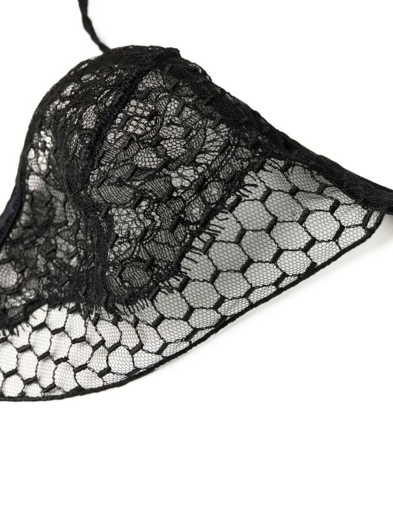 Black Honeycomb Shadows Triangle Bra