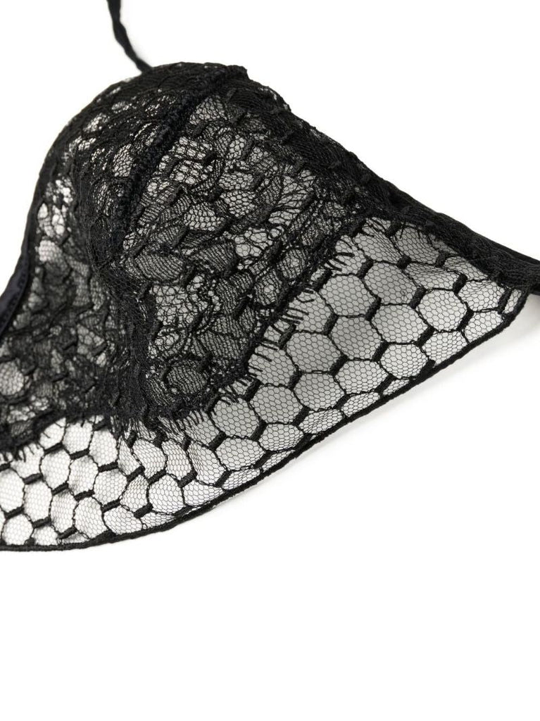 Black Honeycomb Shadows Triangle Bra