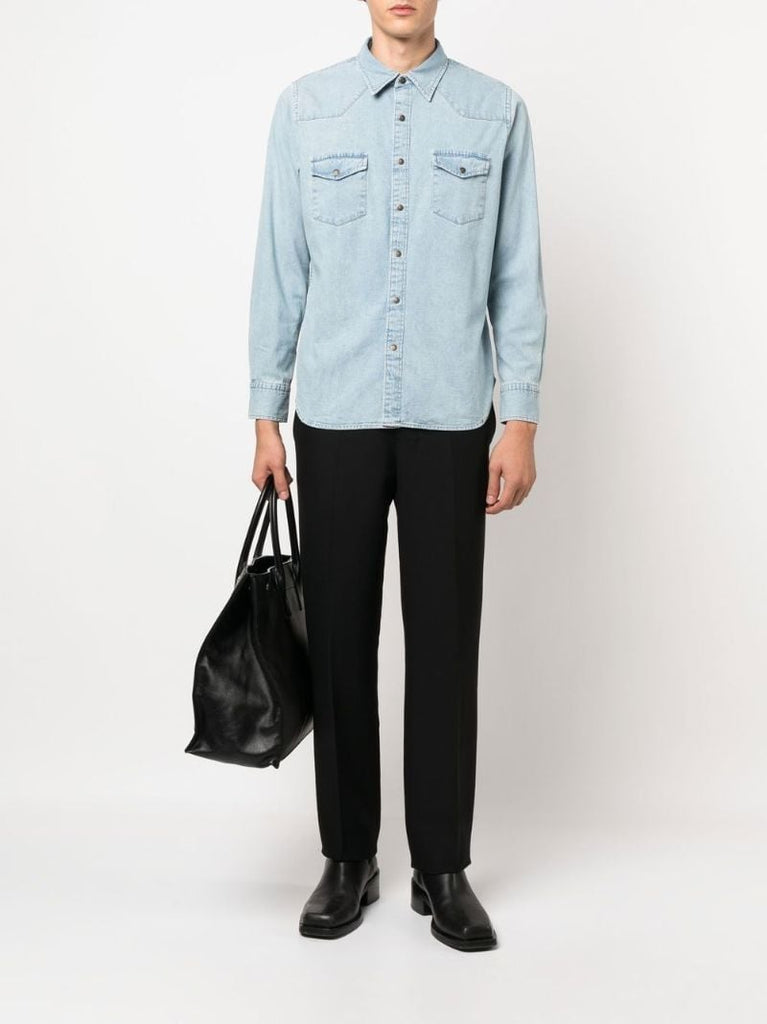 Blue Button-down Denim Shirt