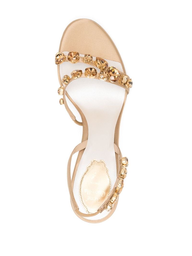 Gold 105 Crystal Slingback Satin Sandals
