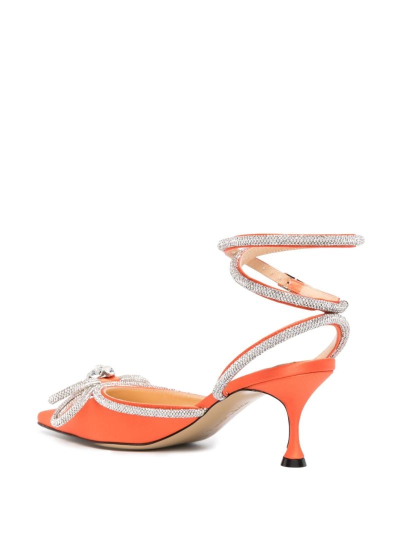Orange Double Bow 70 Satin Pumps