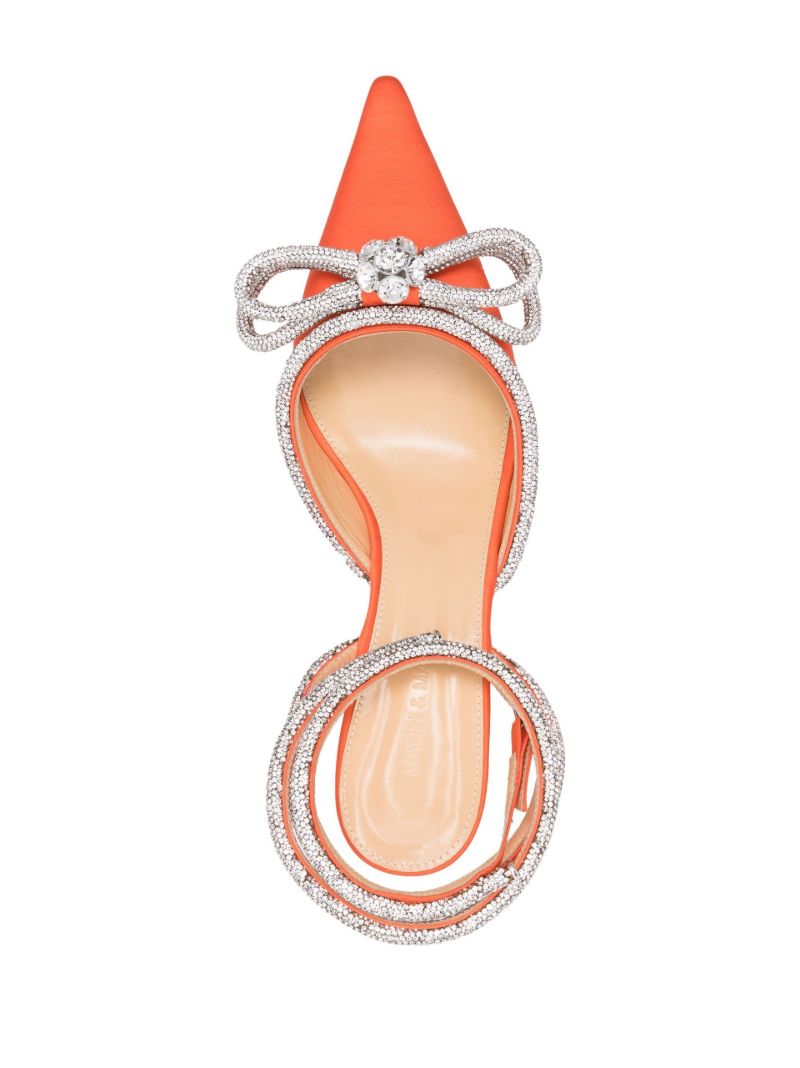 Orange Double Bow 70 Satin Pumps