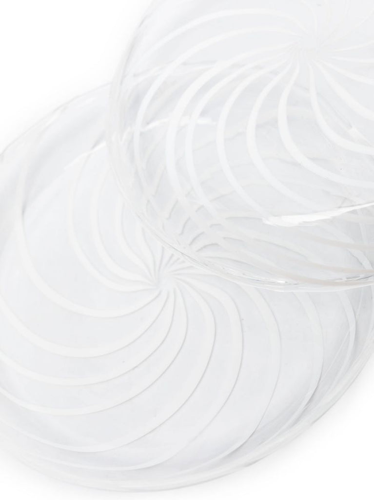 White Spin Glass Saucer Set