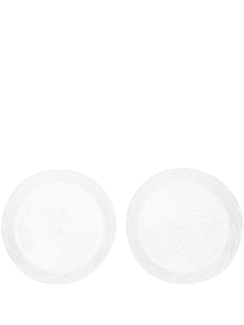 White Spin Glass Saucer Set