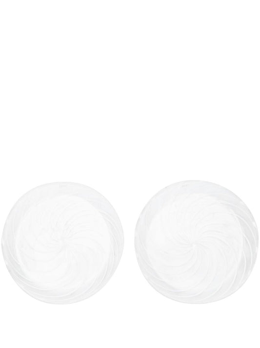 White Spin Glass Saucer Set