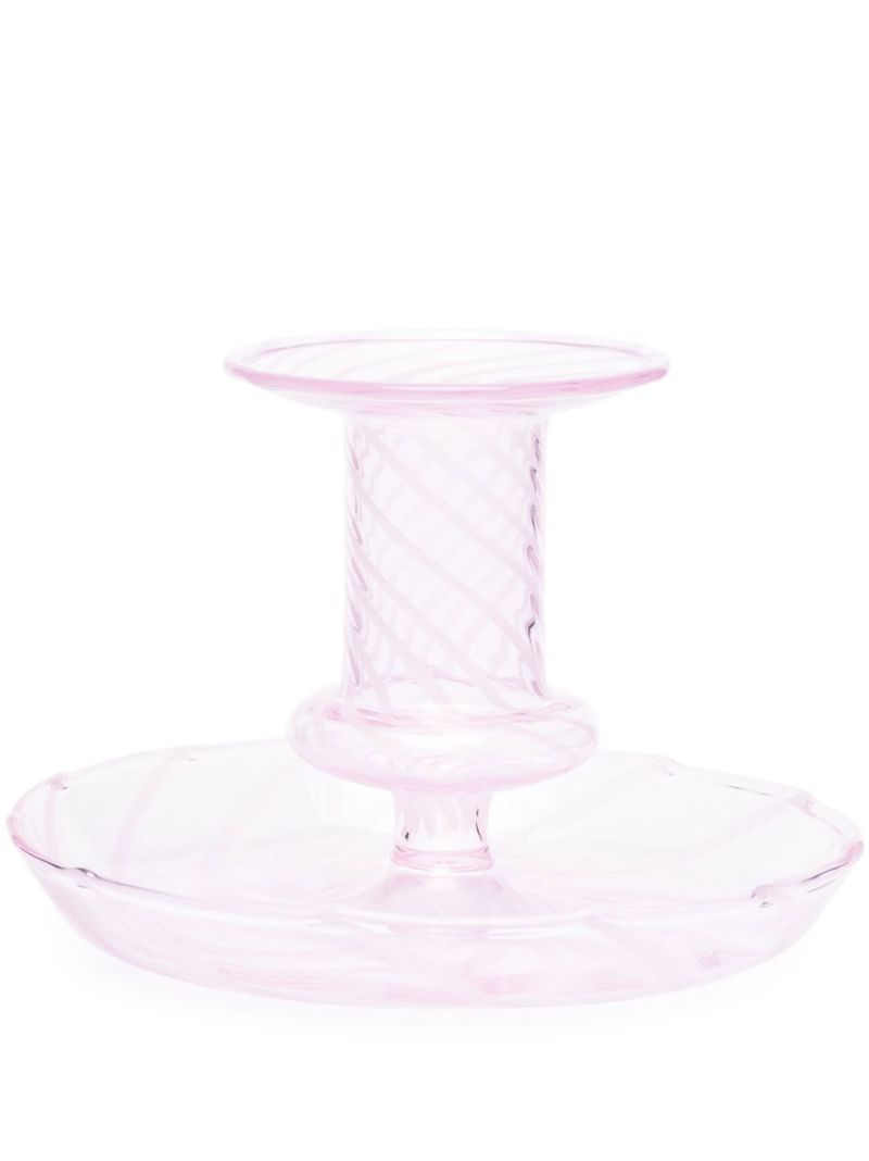 Pink Flare Stripe Candle Holder