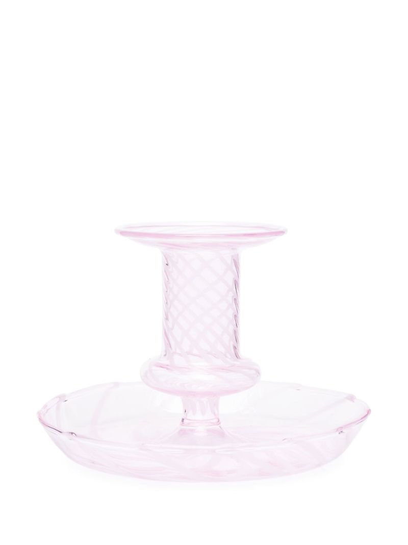 Pink Flare Stripe Candle Holder