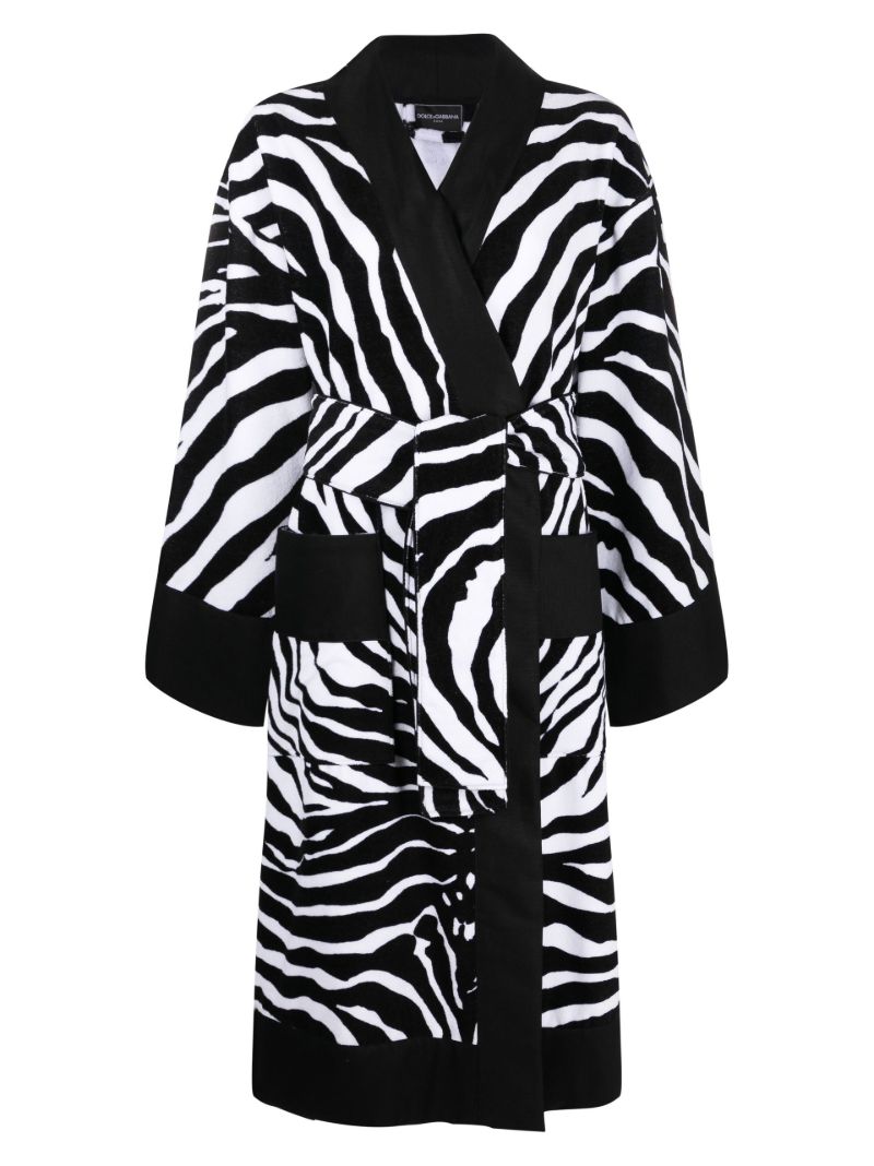 Black Zebra Print Robe