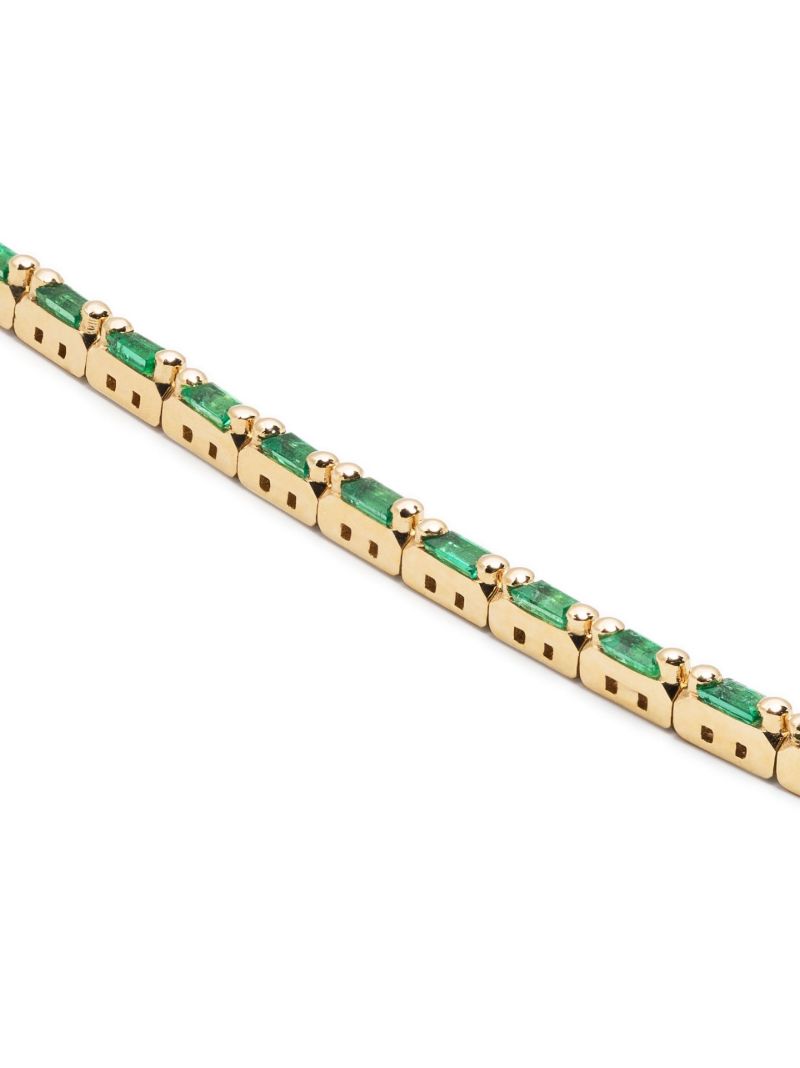 18k Yellow Gold Linear Emerald Tennis Bracelet
