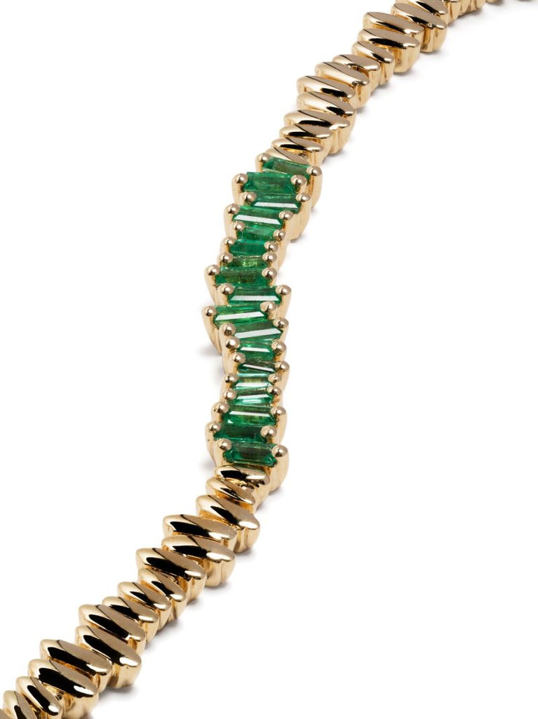 18k Yellow Gold New Id Emerald Bracelet