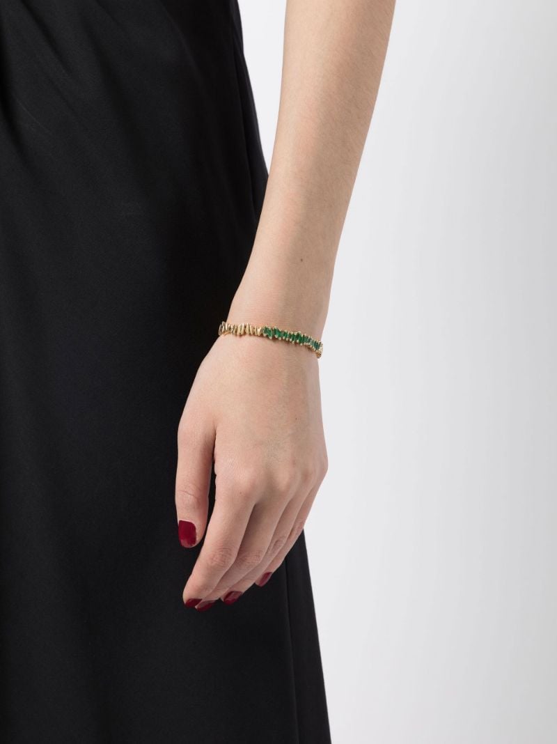18k Yellow Gold New Id Emerald Bracelet