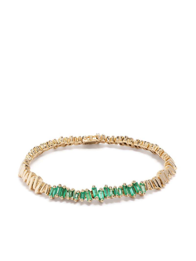 18k Yellow Gold New Id Emerald Bracelet