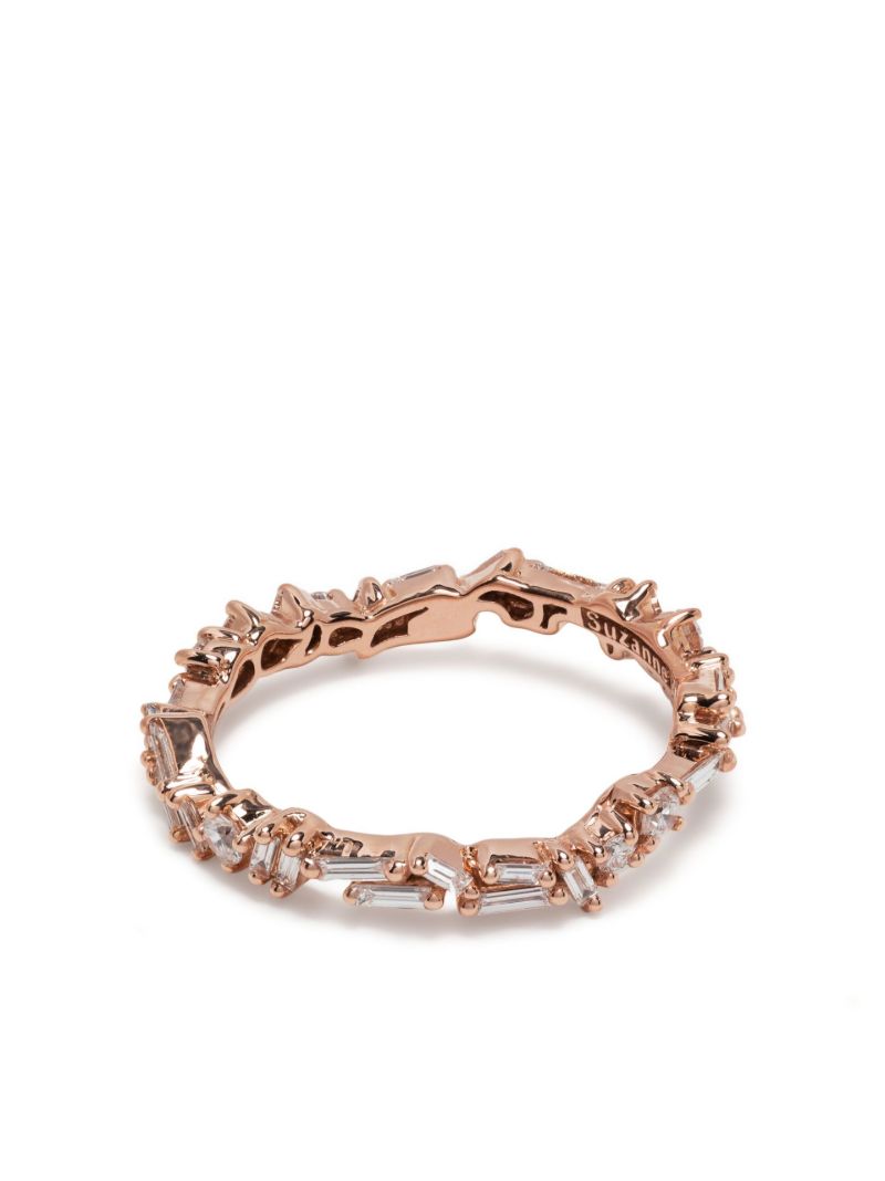 18k Rose Gold Classic Wavy Diamond Ring